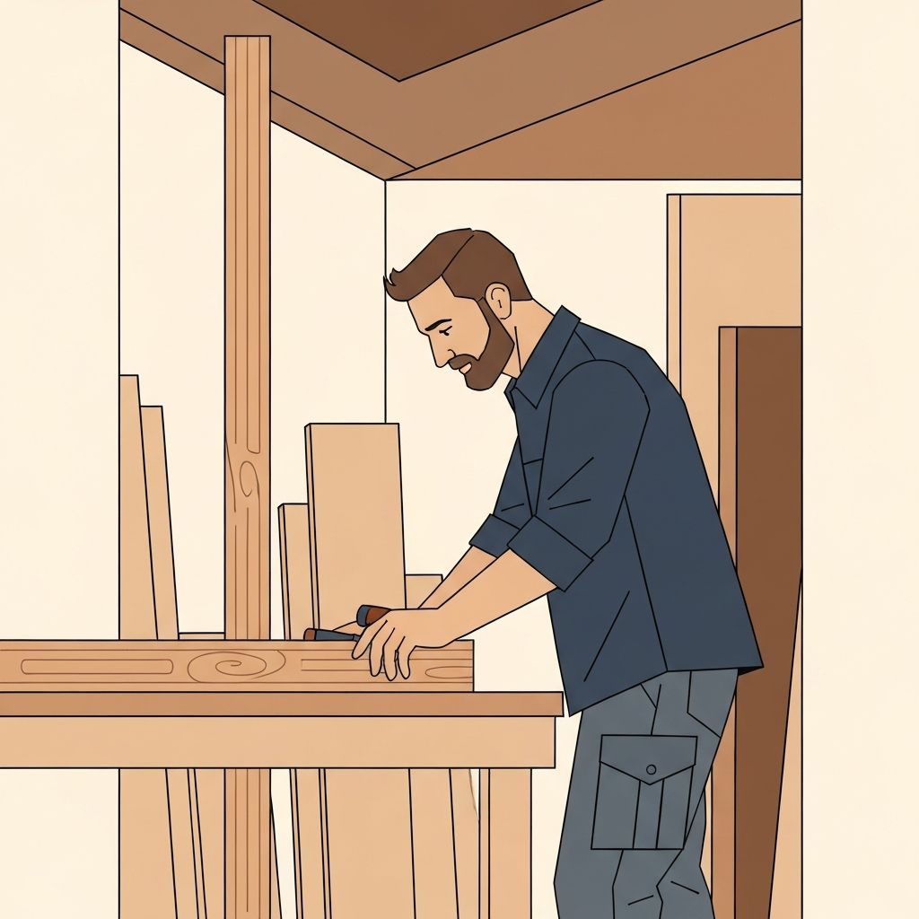 Ilustración de carpintero profesional