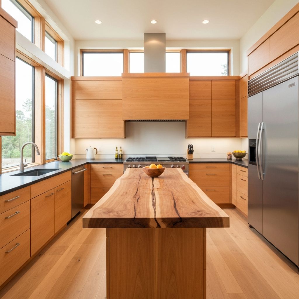 Proyecto real de cocina con gabinetes en madera natural